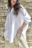 Shayle Indian Cotton Boyfriend Beach Shirt White